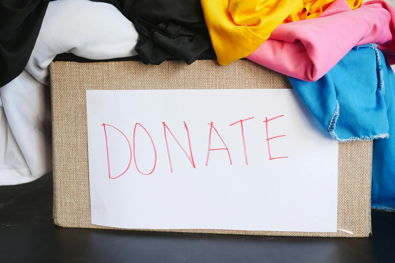 Clothes packed for donation during a Farmington hoarding cleanup sorting plan